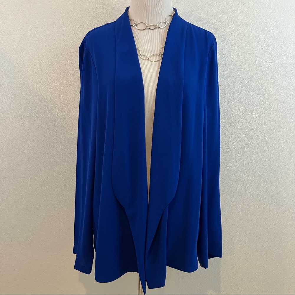 Elegant Blue Open Front Jacket
